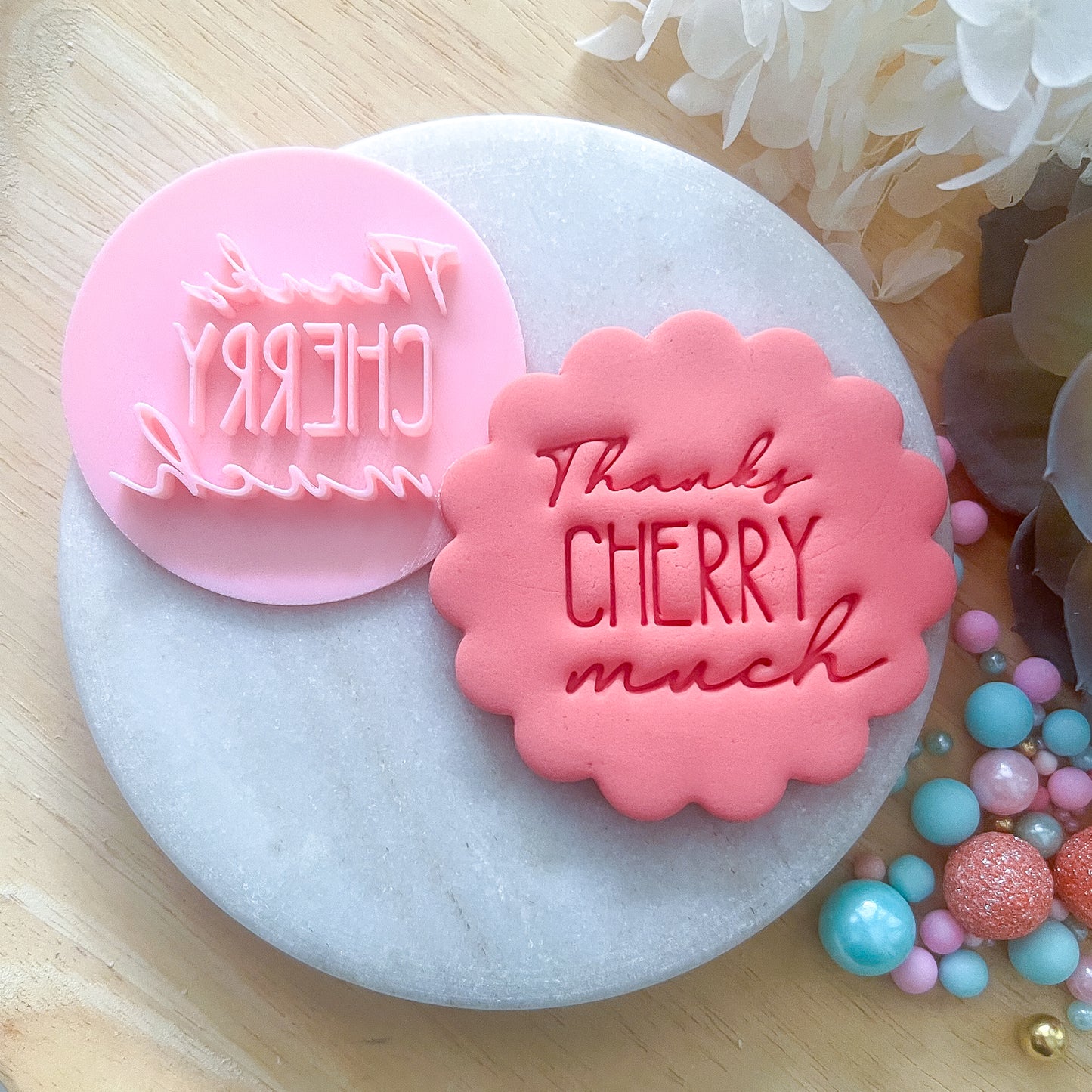 Thanks Cherry Much Fondant Stamp