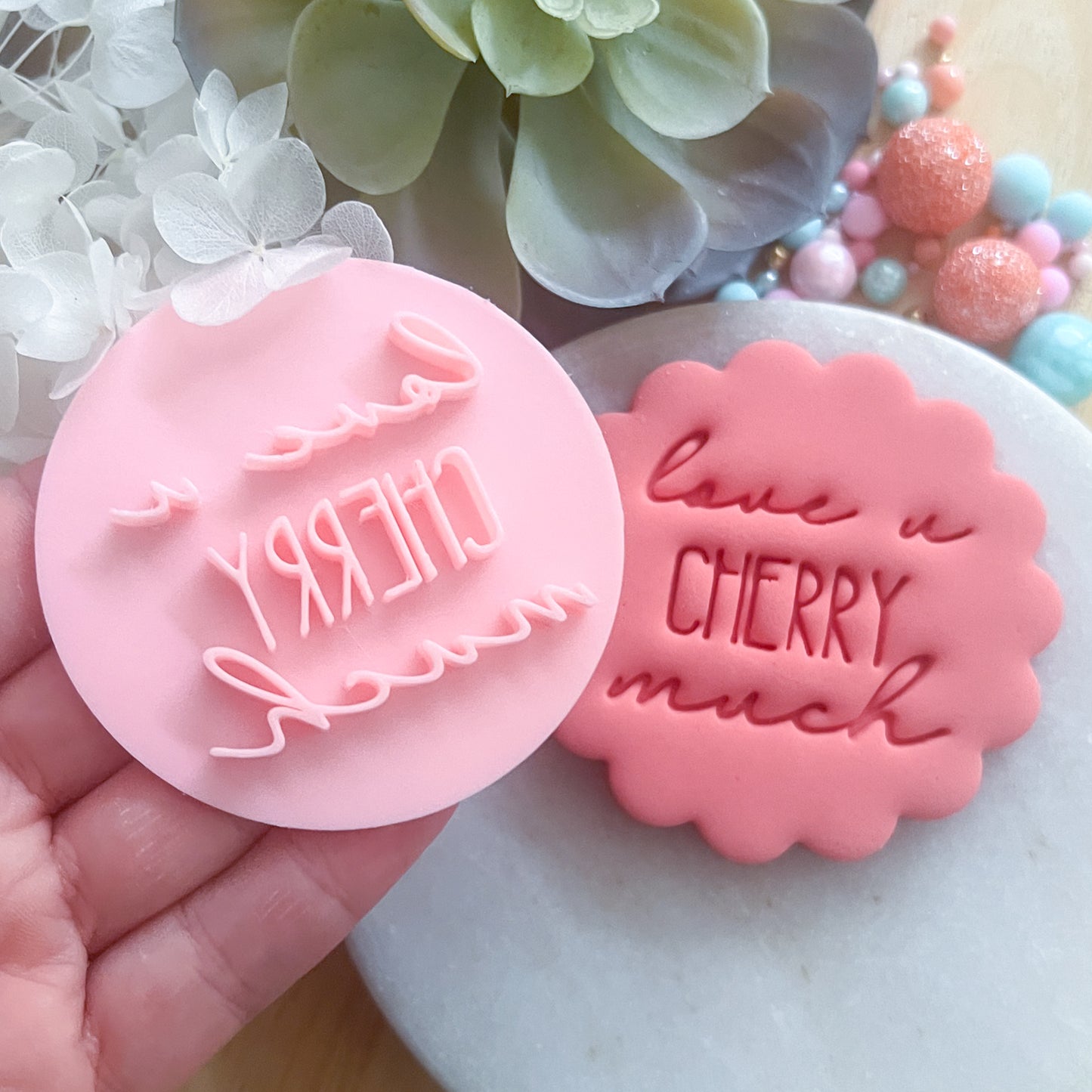 Love You Cherry Much Fondant Stamp