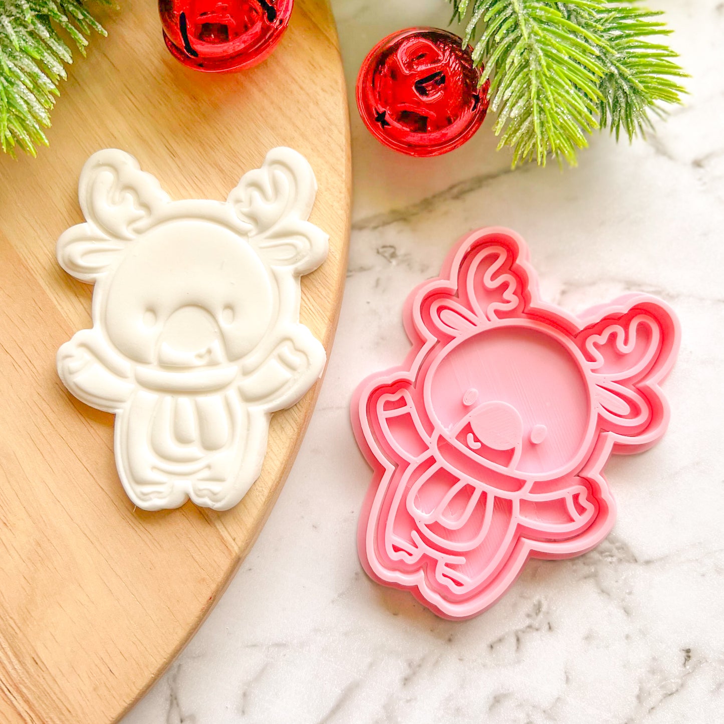 "Happy Reindeer" Cookie Cutter & Stamp