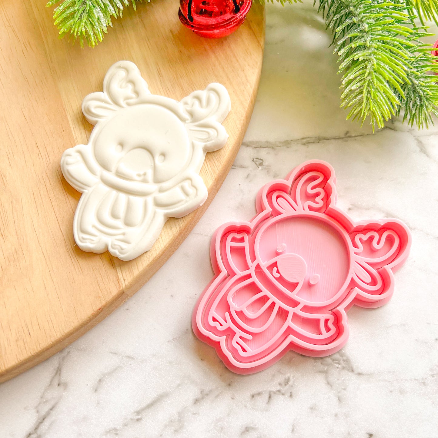 "Happy Reindeer" Cookie Cutter & Stamp