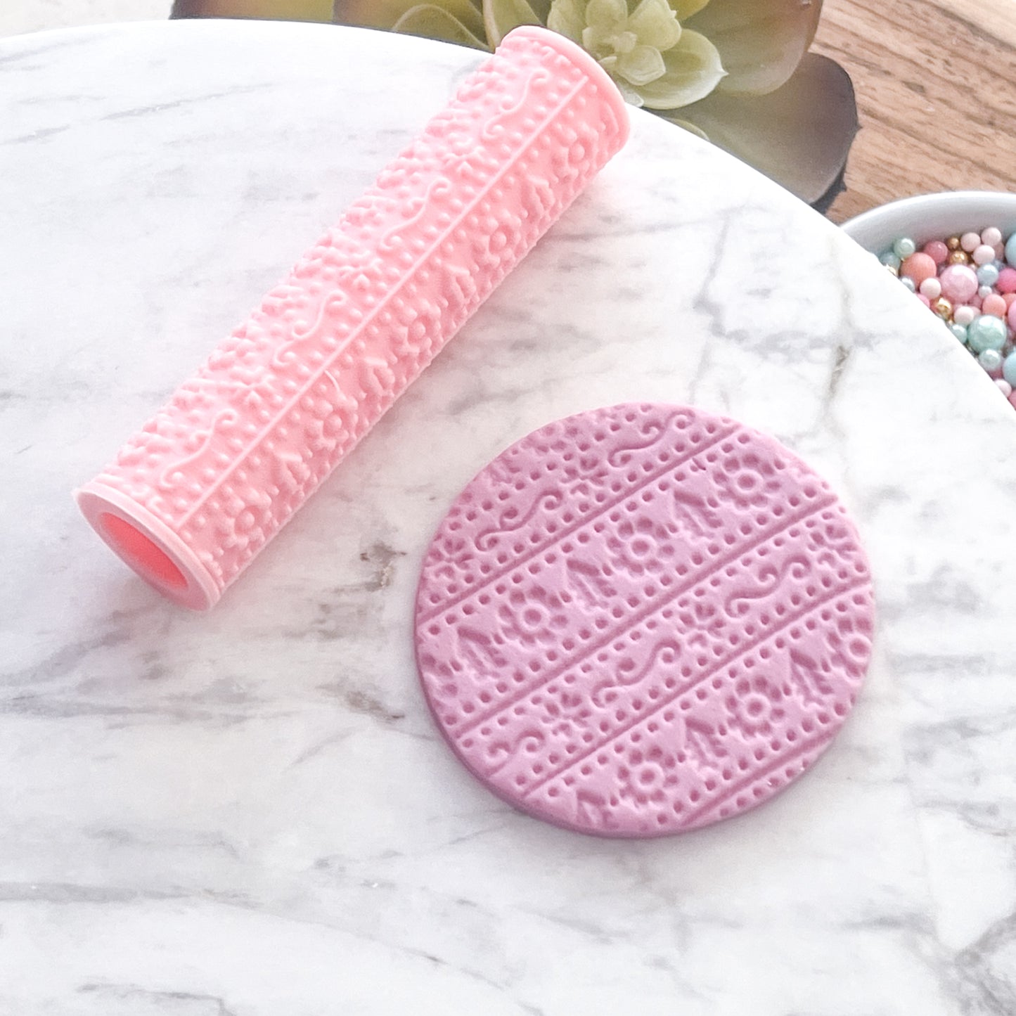 "Christmas Flowers" Fondant Texture Roller