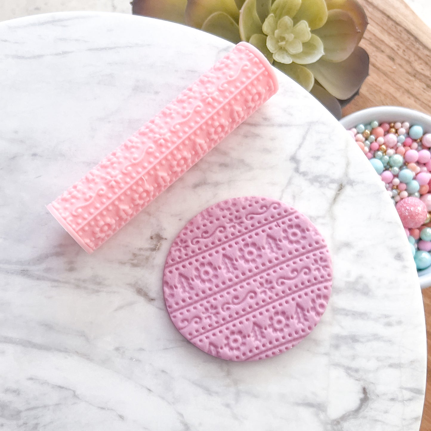 "Christmas Flowers" Fondant Texture Roller