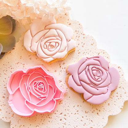 "Rose Head" - Cookie Cutter & Stamp