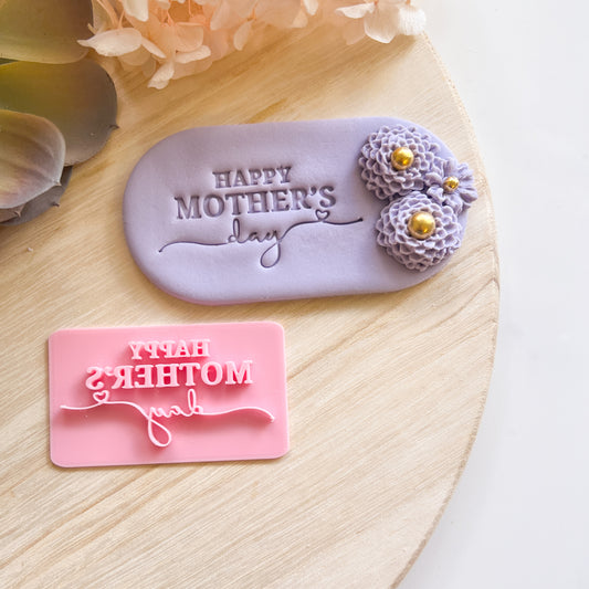 Happy Mother's Day Swash -Fondant Stamp