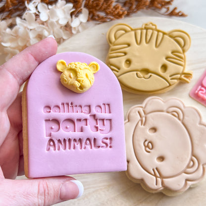 "Calling all Party Animals" - Fondant Stamp