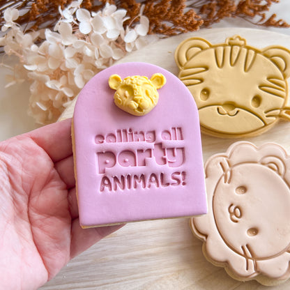 "Calling all Party Animals" - Fondant Stamp