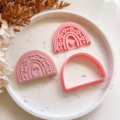 "Boho Heart Rainbow" - Cookie Cutter & Stamp