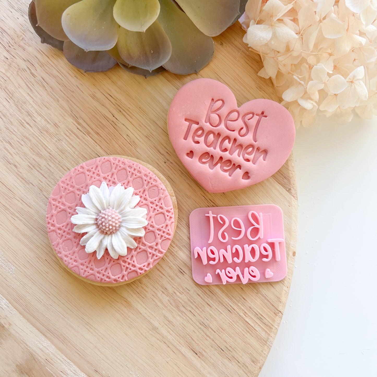 Best Teacher Ever - Fondant Stamp