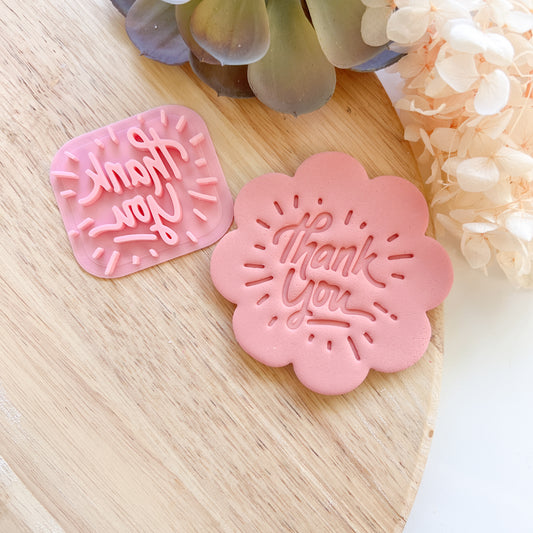 Thankyou Burst - Fondant Stamp