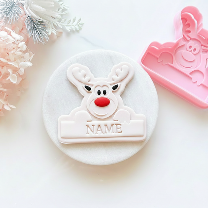 "Rudolf with Sign" - Cookie Cutter & Stamp
