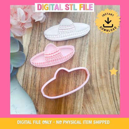 "Detailed Sombrero" - Cookie Cutter & Stamp