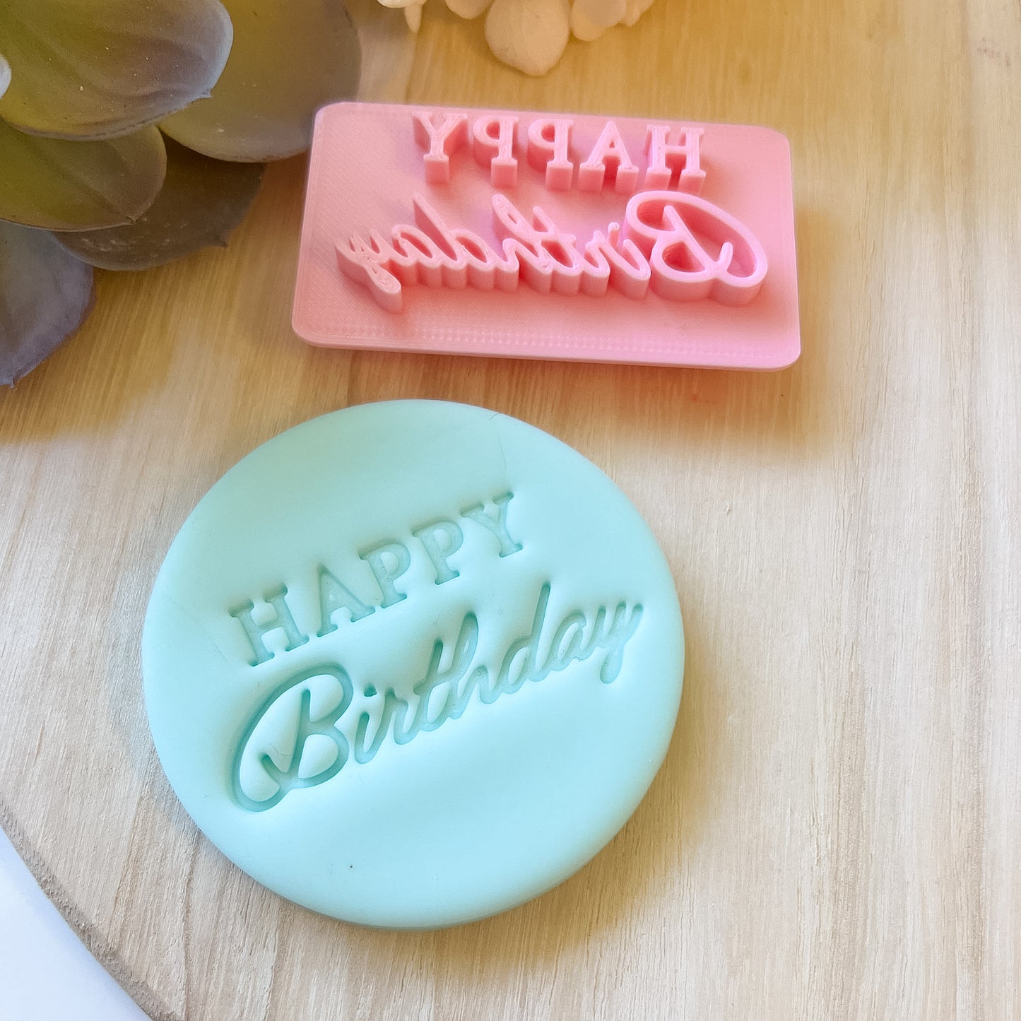 Happy Birthday Font #2 - Fondant Stamp