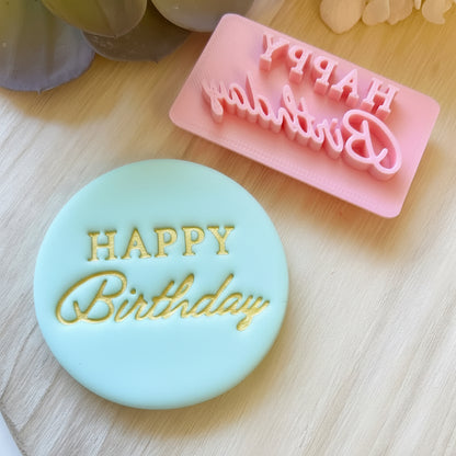 Happy Birthday Font #2 - Fondant Stamp