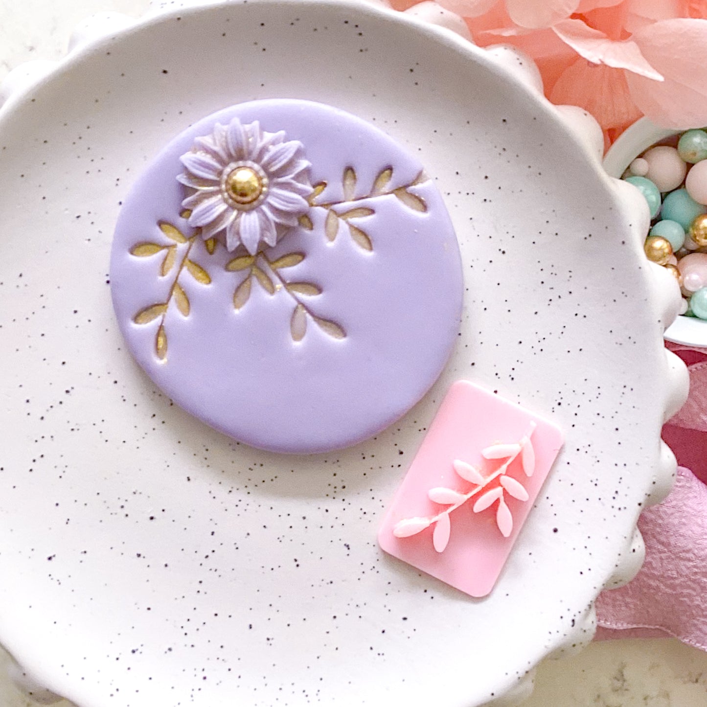 Leaf #6  - Fondant Stamp