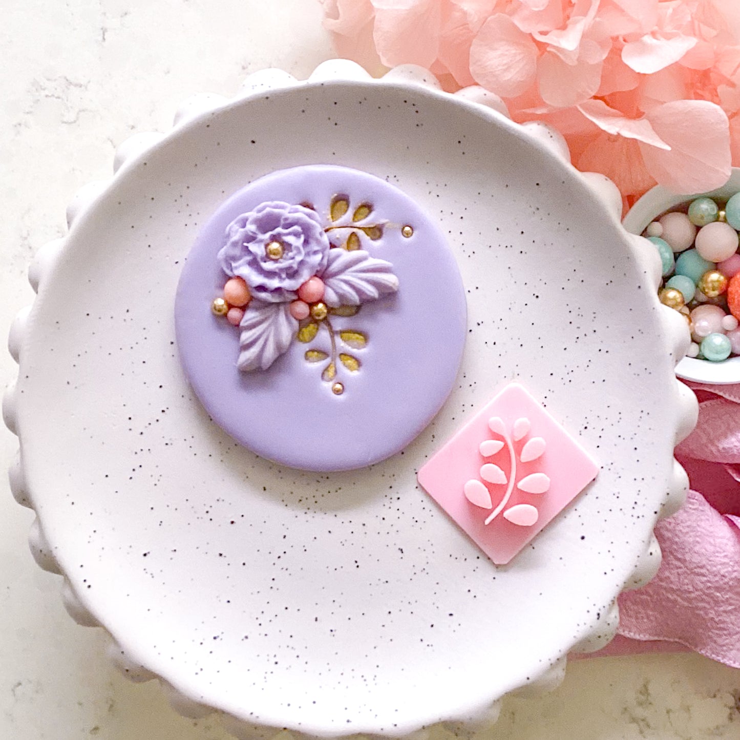 Leaf #4  - Fondant Stamp