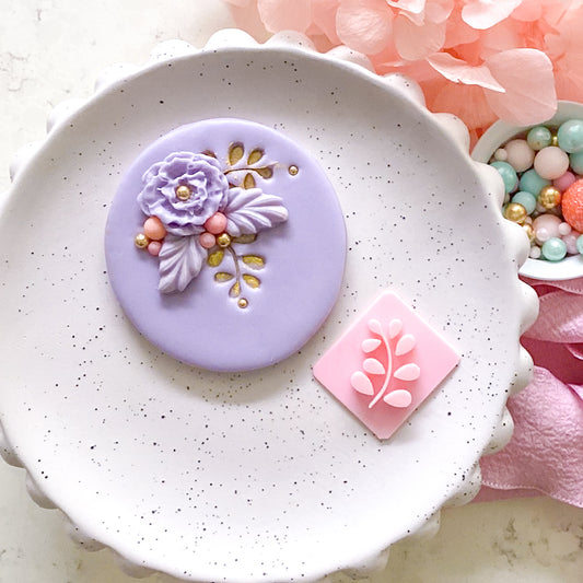 Leaf #4  - Fondant Stamp