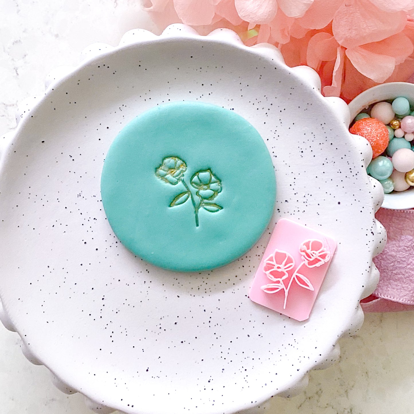 Two Flower  - Fondant Stamp