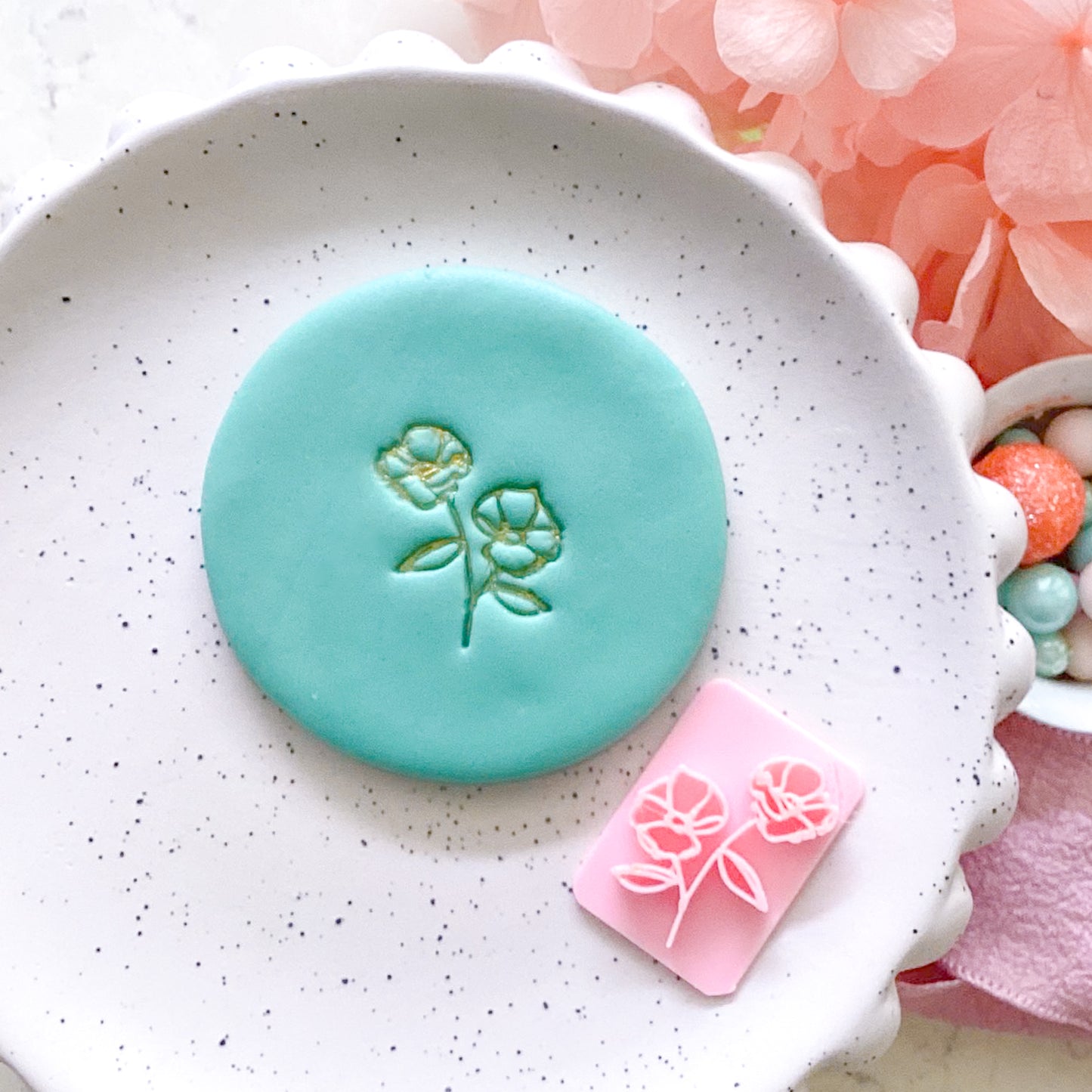 Two Flower  - Fondant Stamp