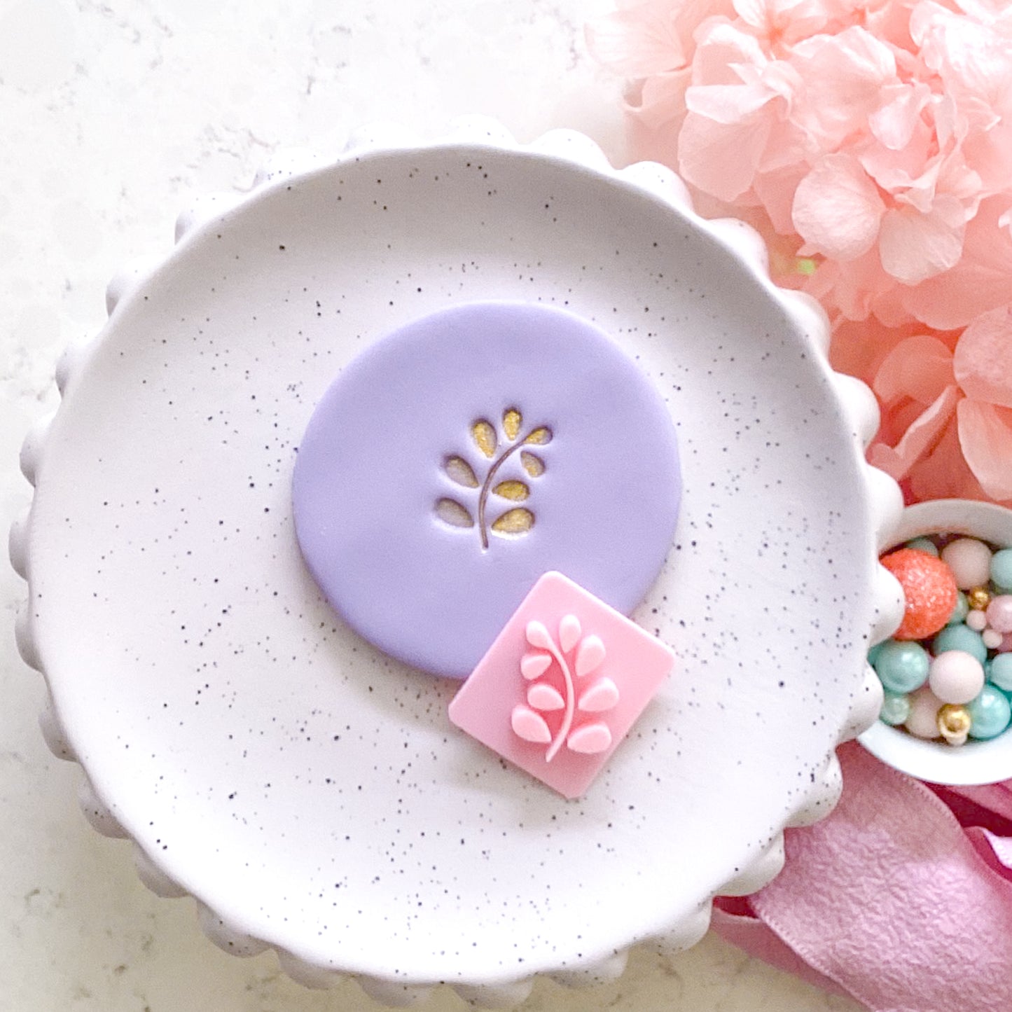 Leaf #4  - Fondant Stamp