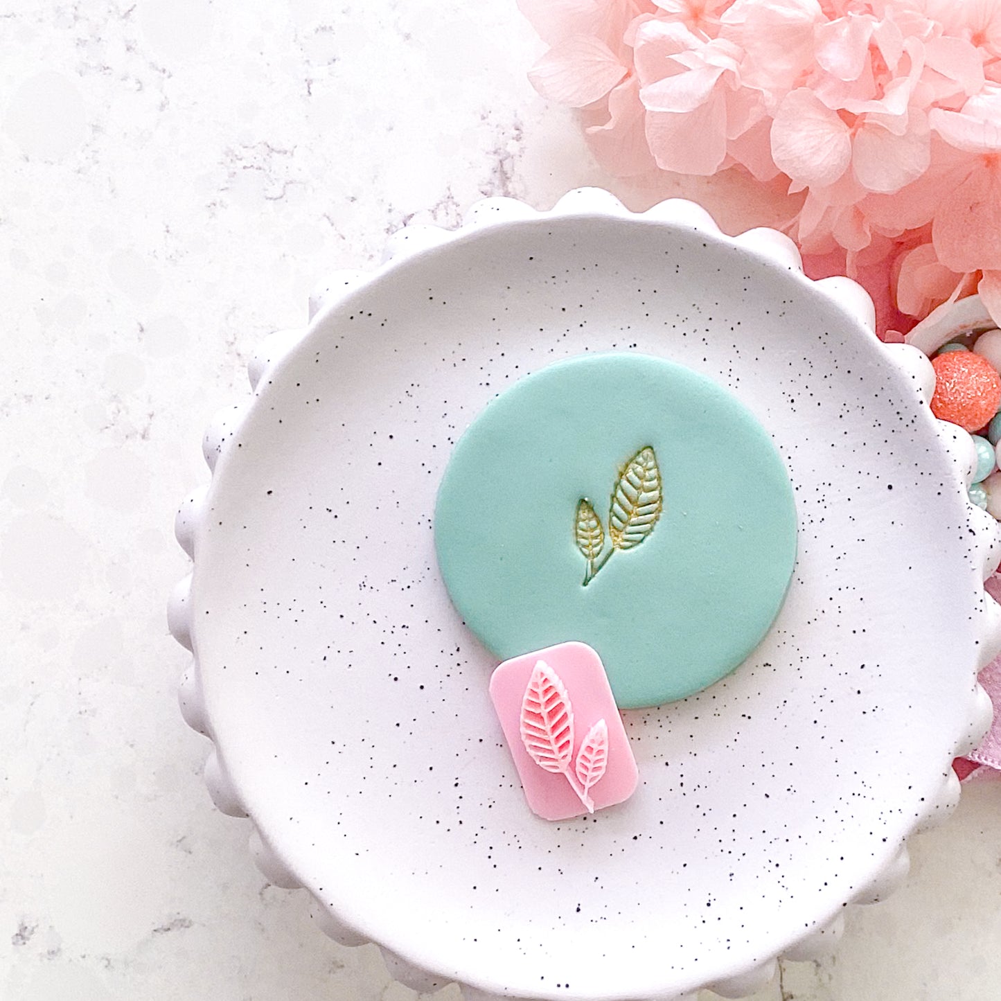 Leaf #5  - Fondant Stamp