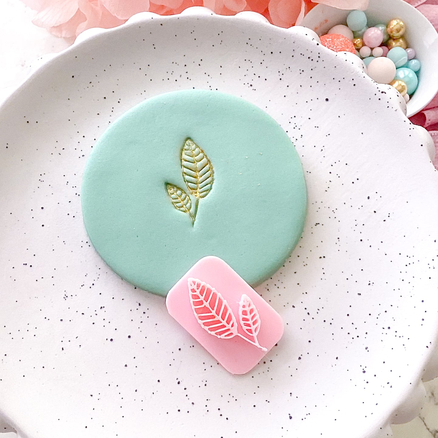 Leaf #5  - Fondant Stamp