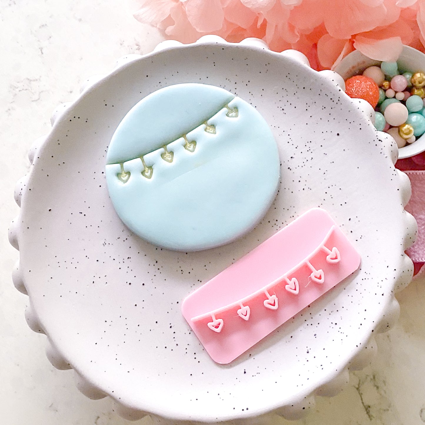 Heart Bunting  - Fondant Stamp