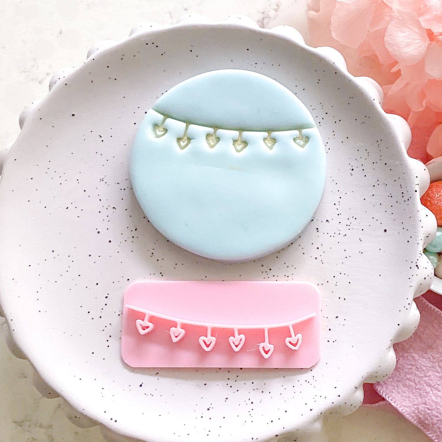 Heart Bunting  - Fondant Stamp