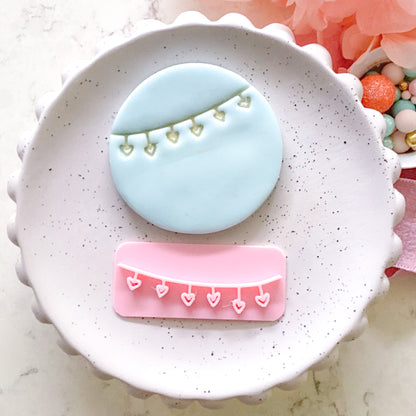 Heart Bunting  - Fondant Stamp