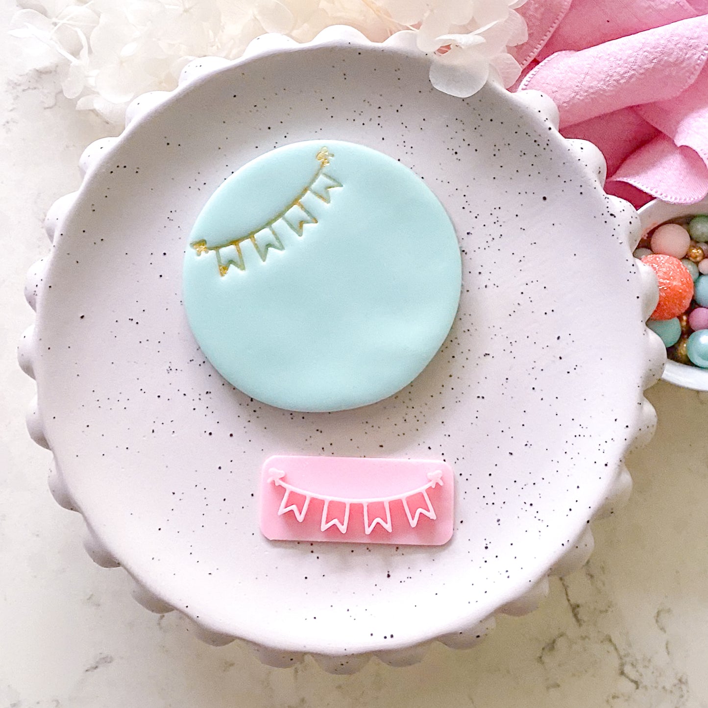 Flag Bunting  - Fondant Stamp