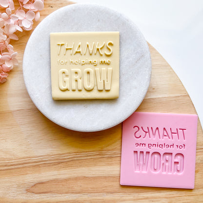 "Thanks For Helping Me Grow" - Pop Stamp Plate