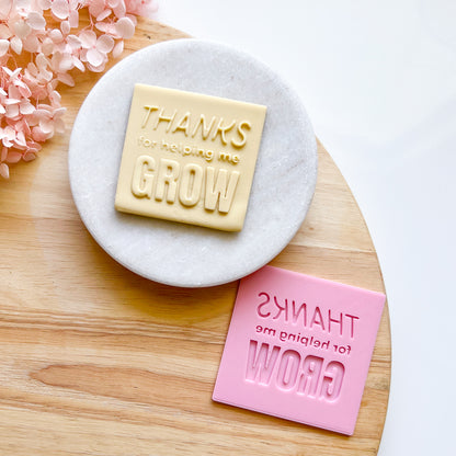 "Thanks For Helping Me Grow" - Pop Stamp Plate