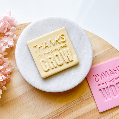 "Thanks For Helping Me Grow" - Pop Stamp Plate