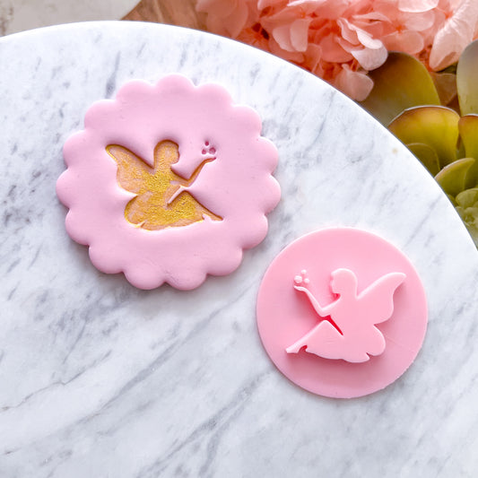 Fairy Sitting Fondant Stamp