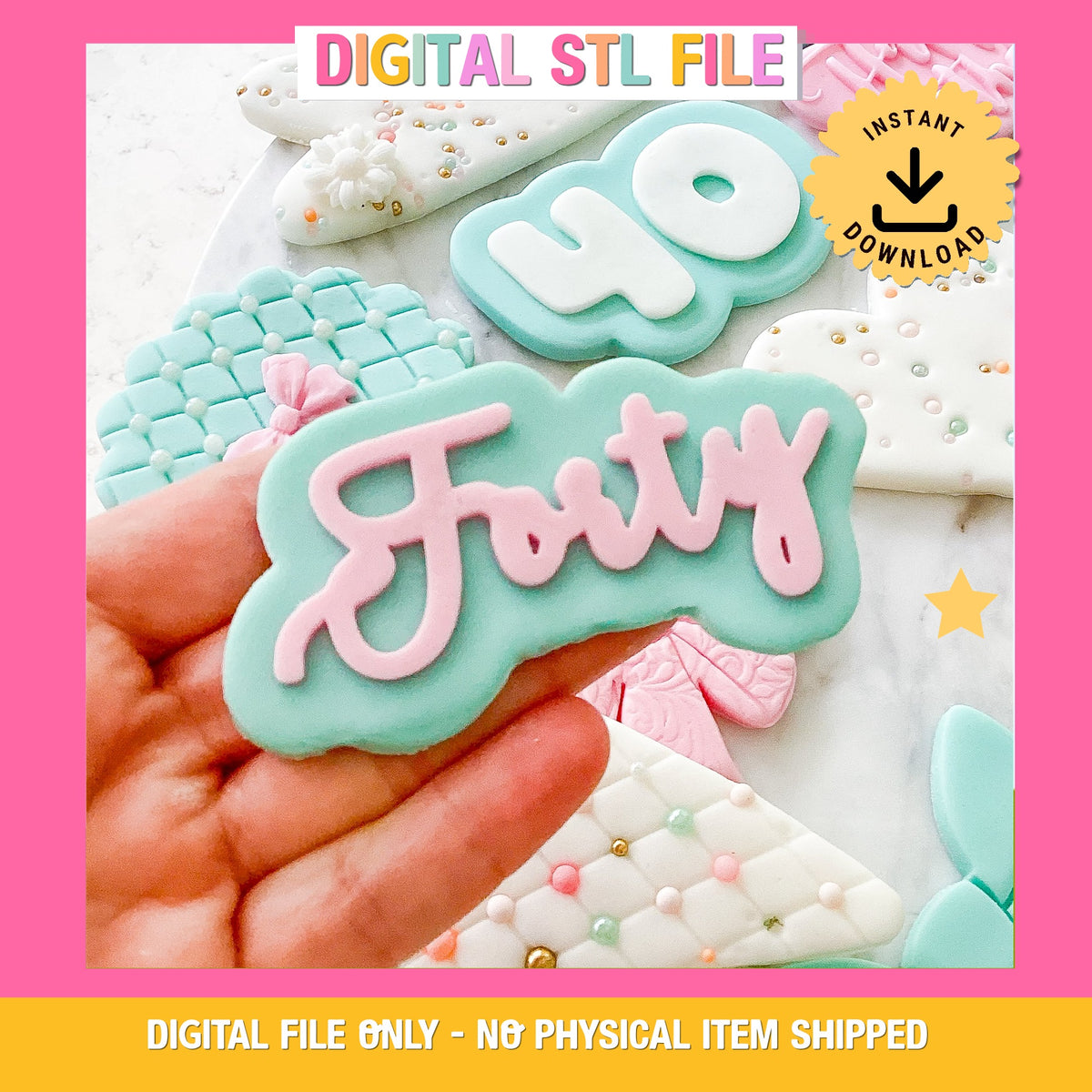 "Forty" - Cookie Stamp & Cutter Set