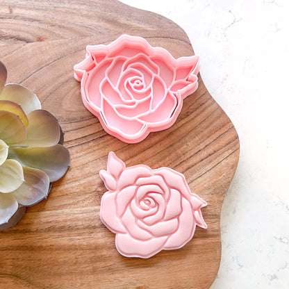 "Rose with Leaves" - Cookie Cutter & Stamp