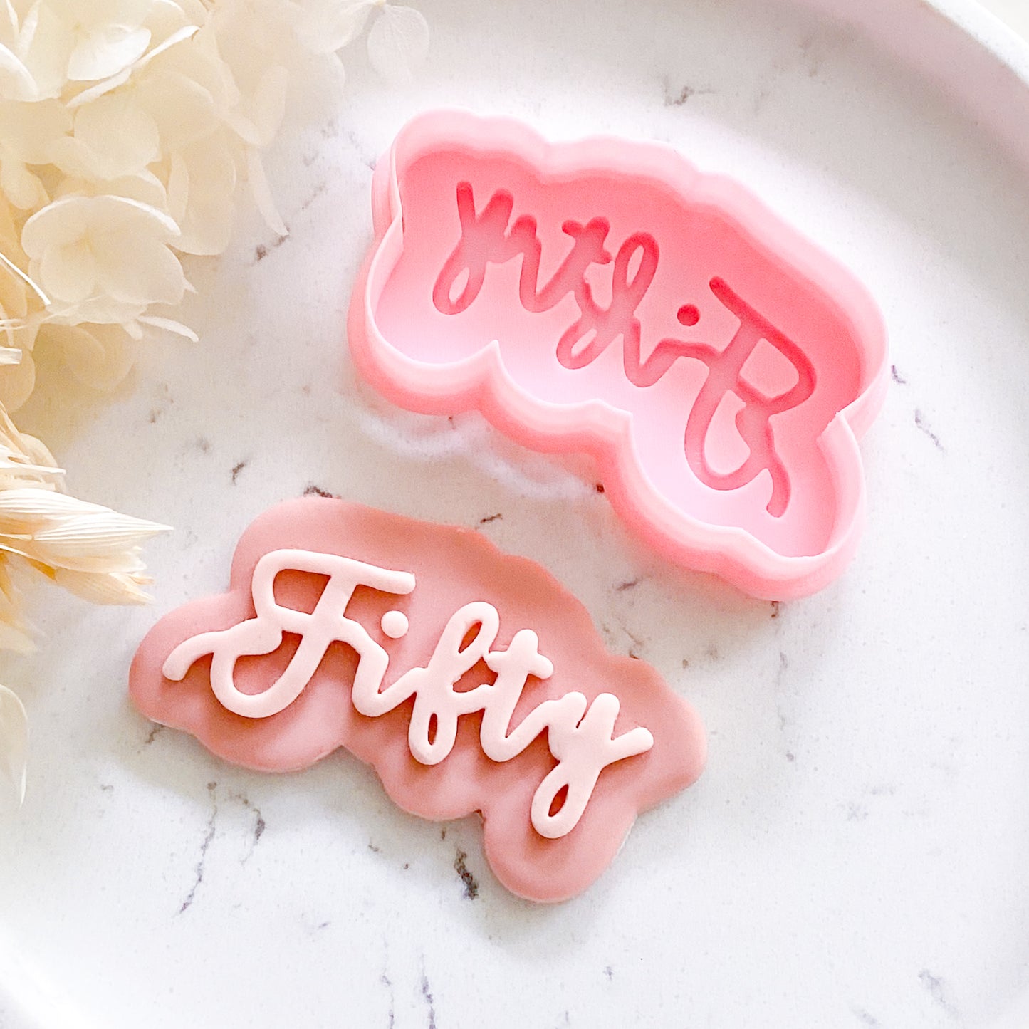 "Fifty" - Cookie Stamp & Cutter Set