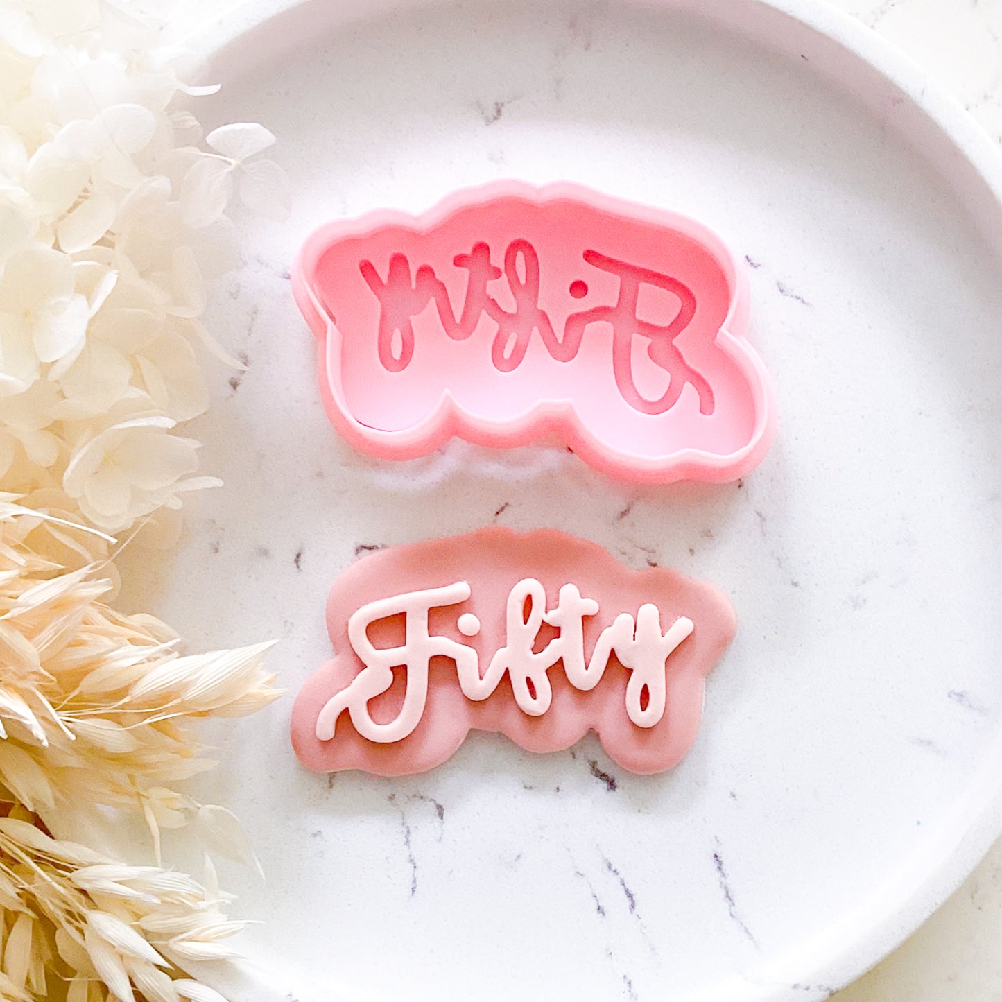 "Fifty" - Cookie Stamp & Cutter Set