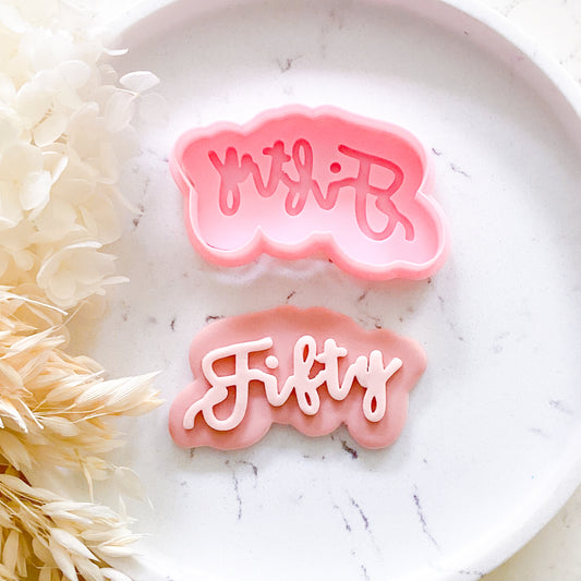"Fifty" - Cookie Stamp & Cutter Set