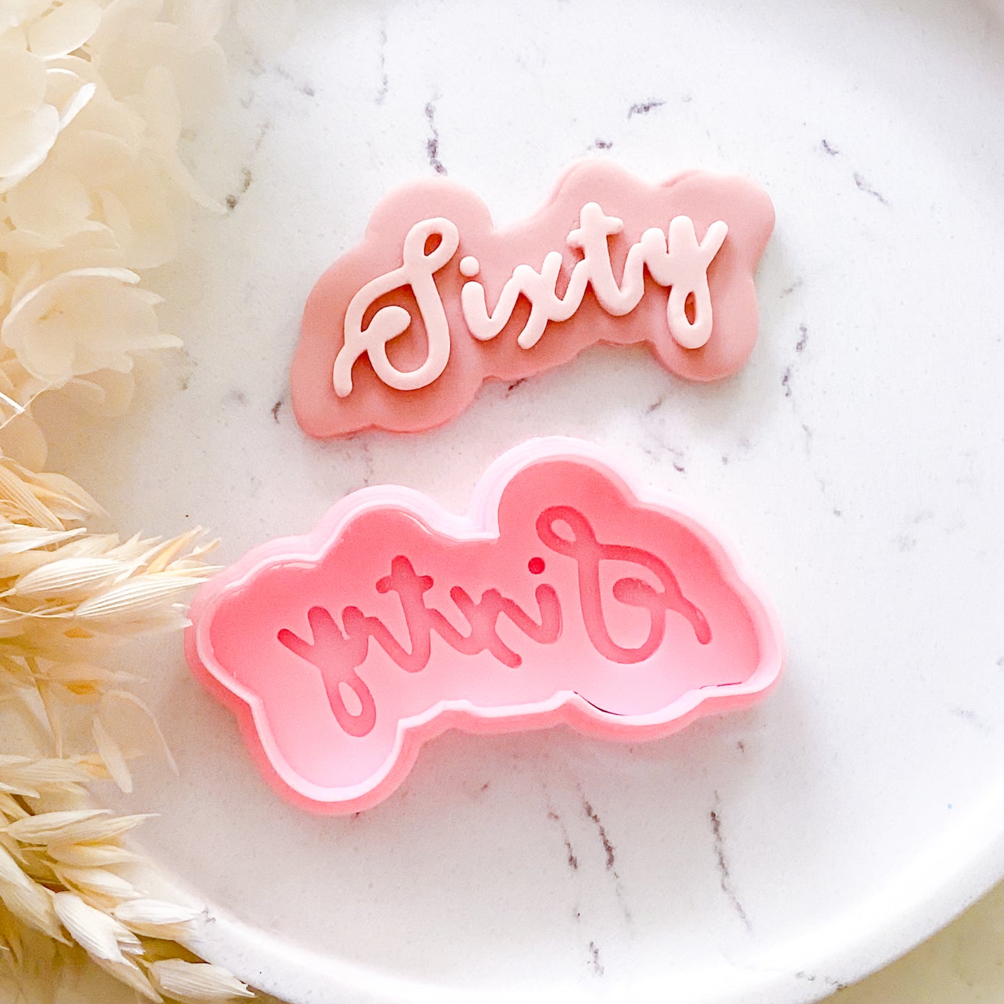 "Sixty" - Cookie Stamp & Cutter Set