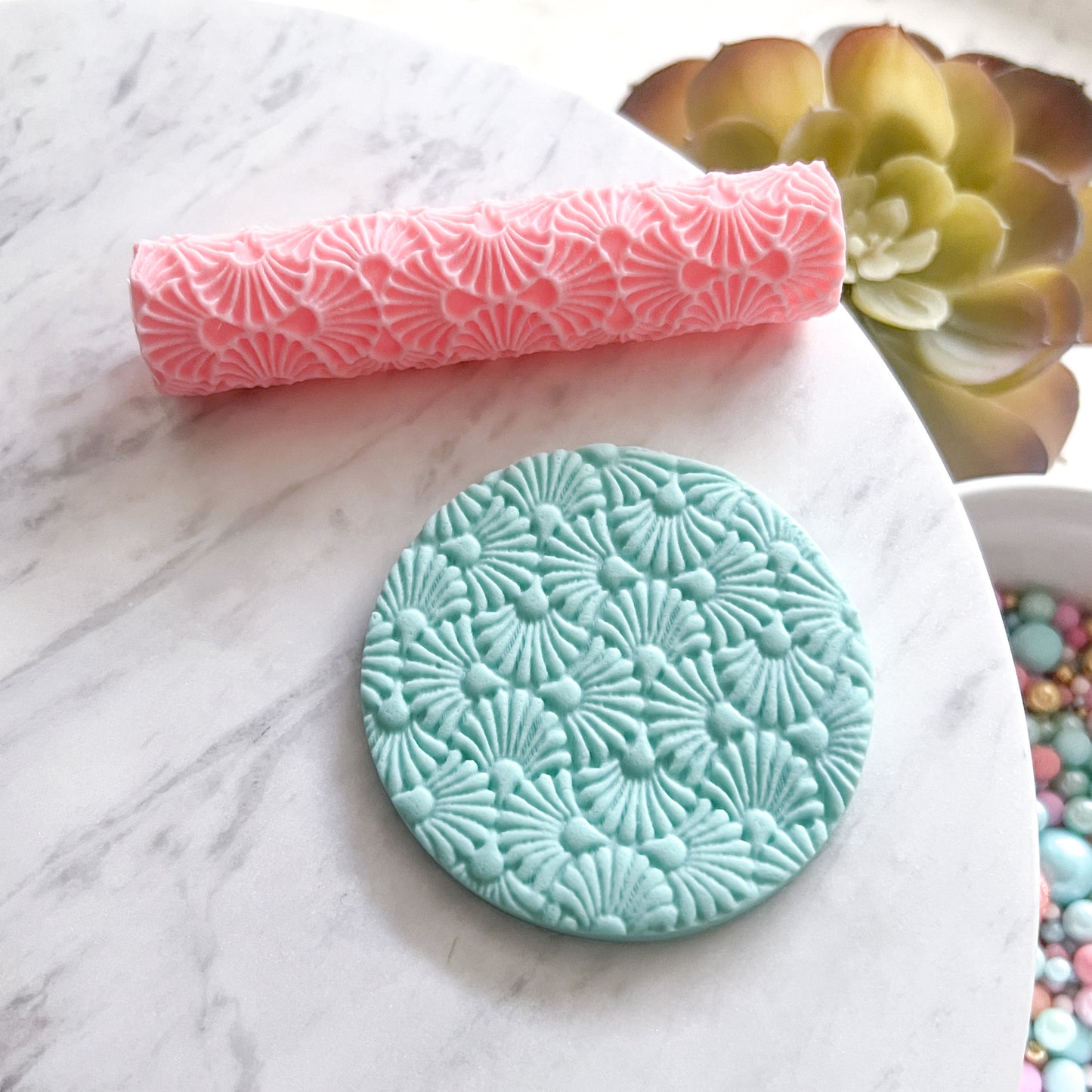 "Art Deco Flowers" Fondant Texture Roller