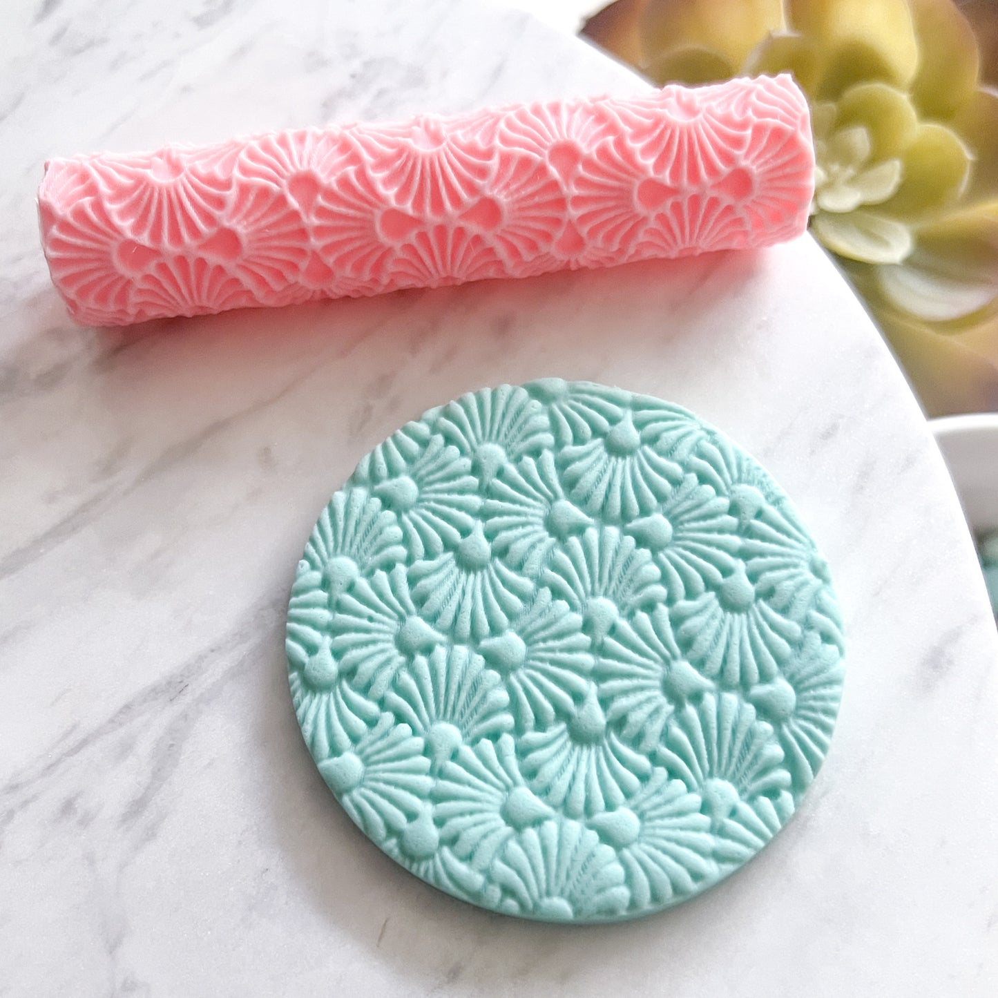 "Art Deco Flowers" Fondant Texture Roller