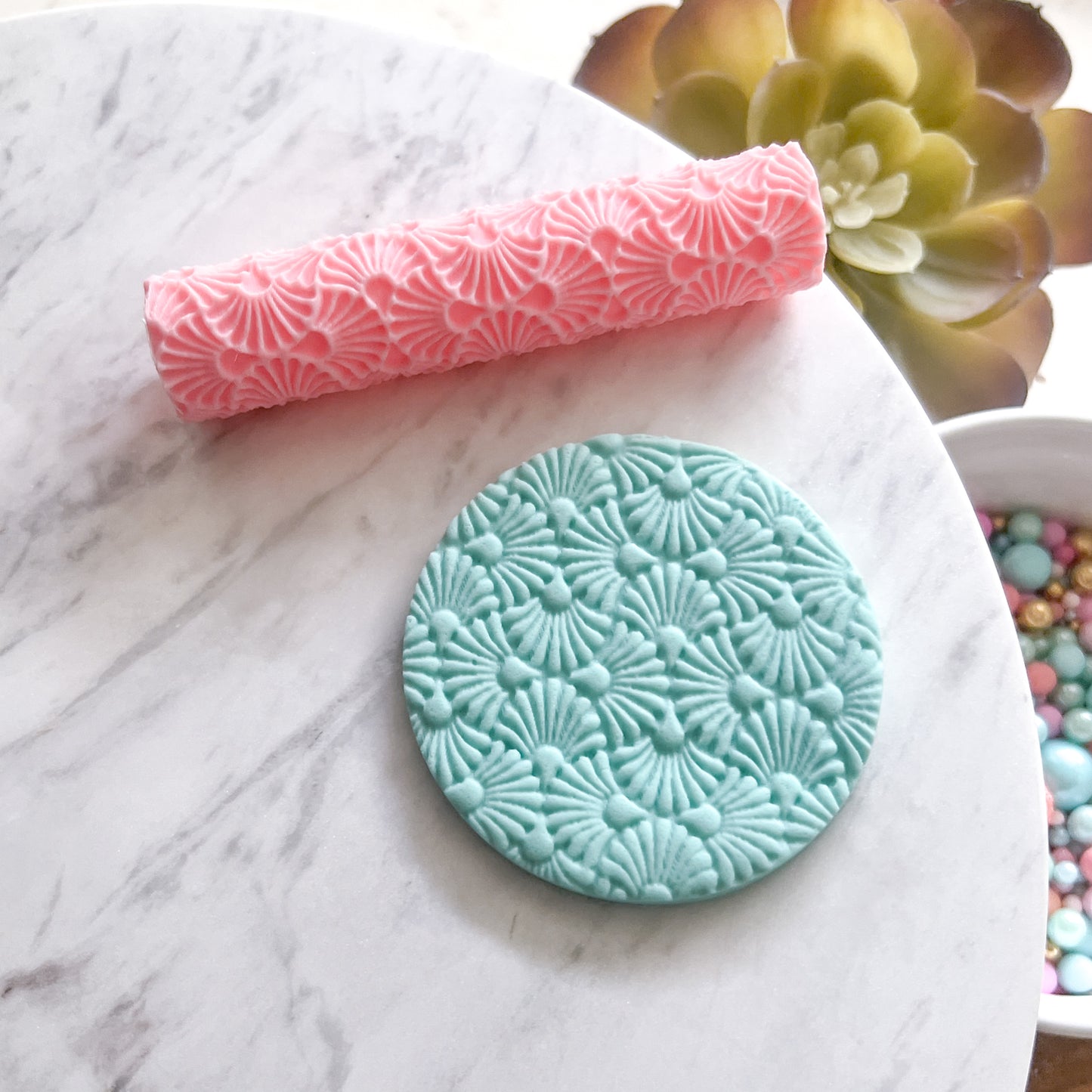 "Art Deco Flowers" Fondant Texture Roller