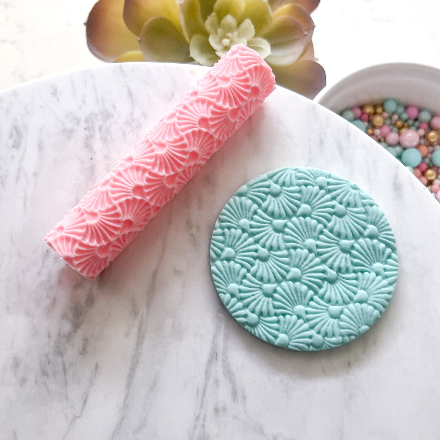 "Art Deco Flowers" Fondant Texture Roller