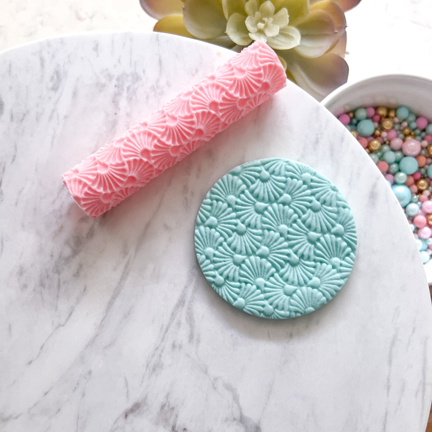 "Art Deco Flowers" Fondant Texture Roller