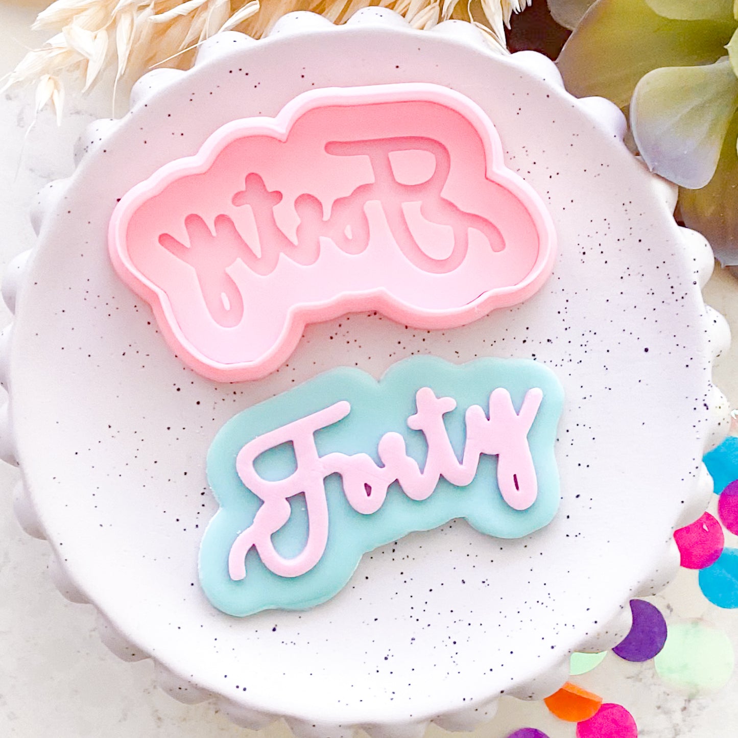 "Forty" - Cookie Stamp & Cutter Set