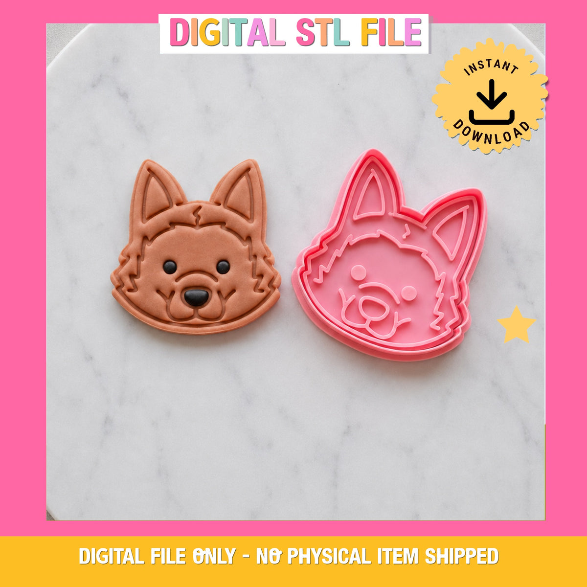 German Shepard Cookie Cutter & Stamp