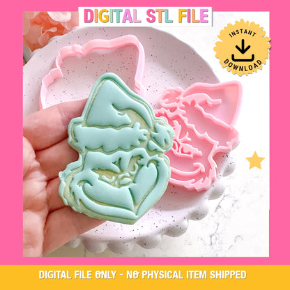 "Grinch" Cookie Cutter & Stamp