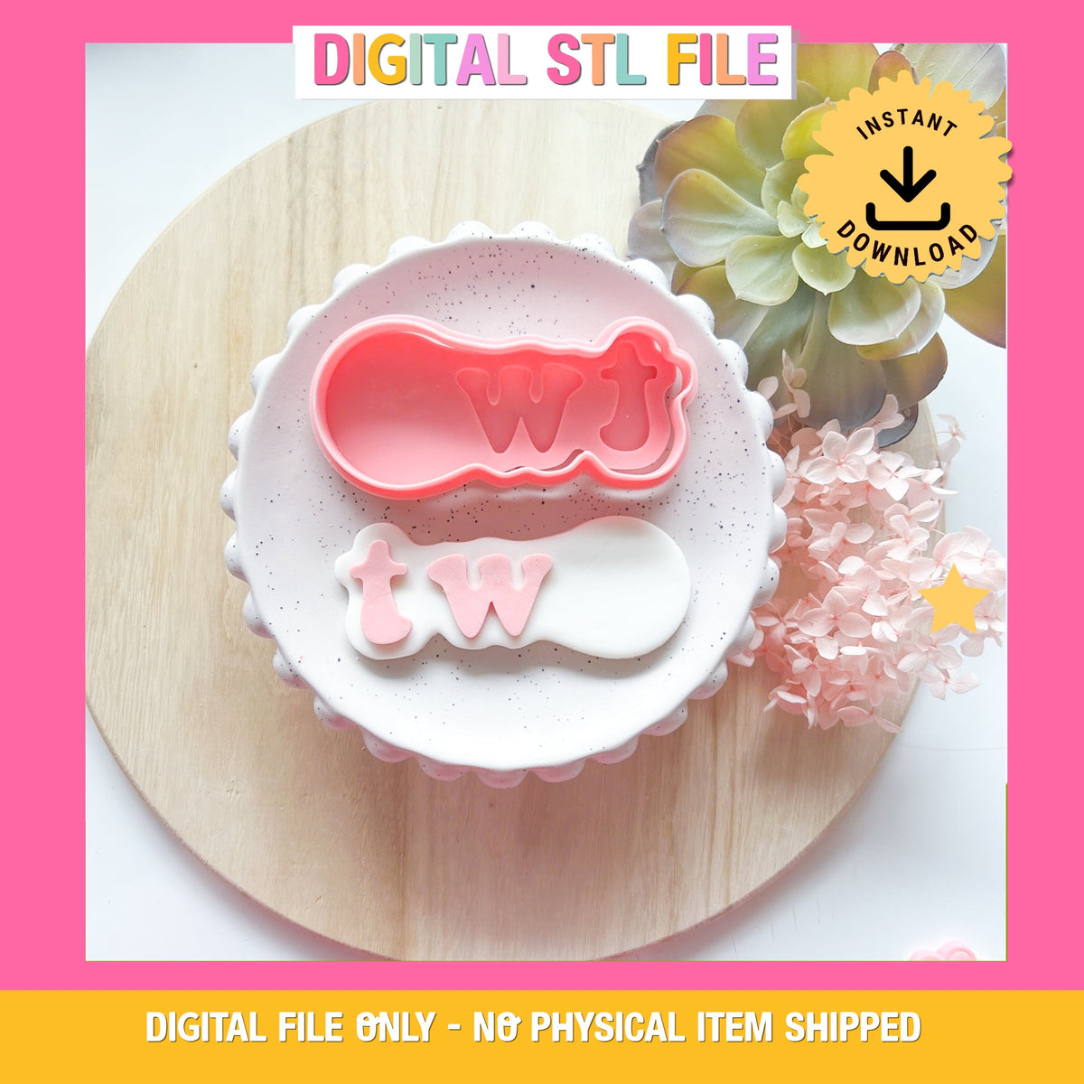 "Groovy Two Blank" - Cookie Cutter & Stamp