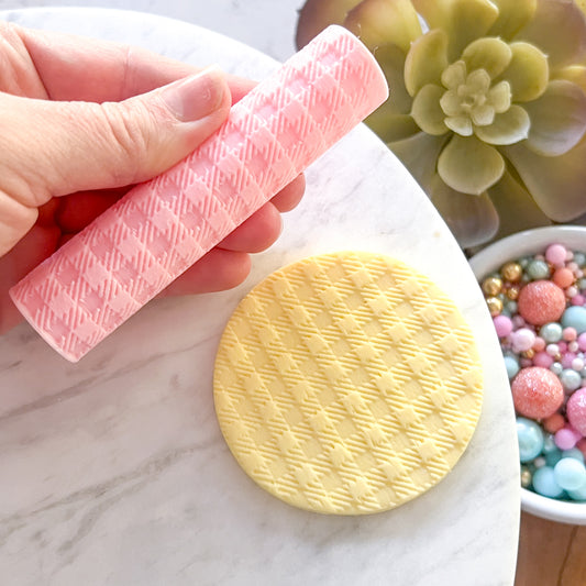 "Gingham" Fondant Texture Roller