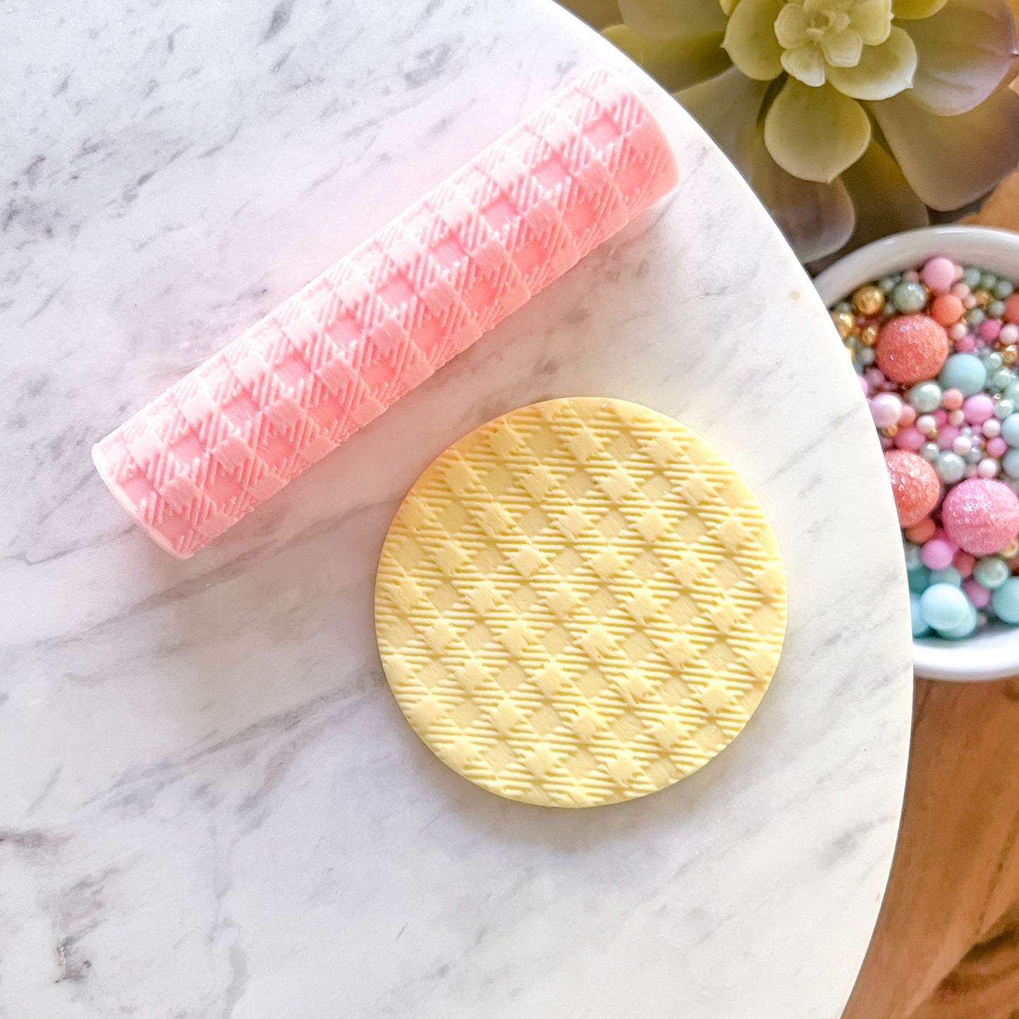 "Gingham" Fondant Texture Roller